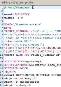 Edit MobaXterm profile